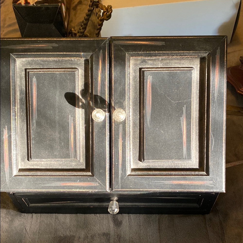 Vintage Black Wooden Box